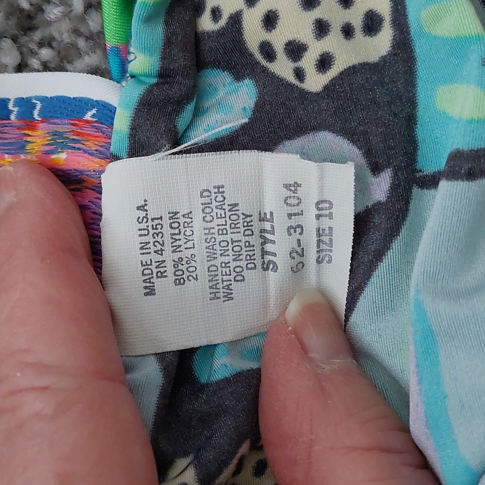Rare Ken Done swimsuit, tropical fish, size 10 - Picture 5 of 5